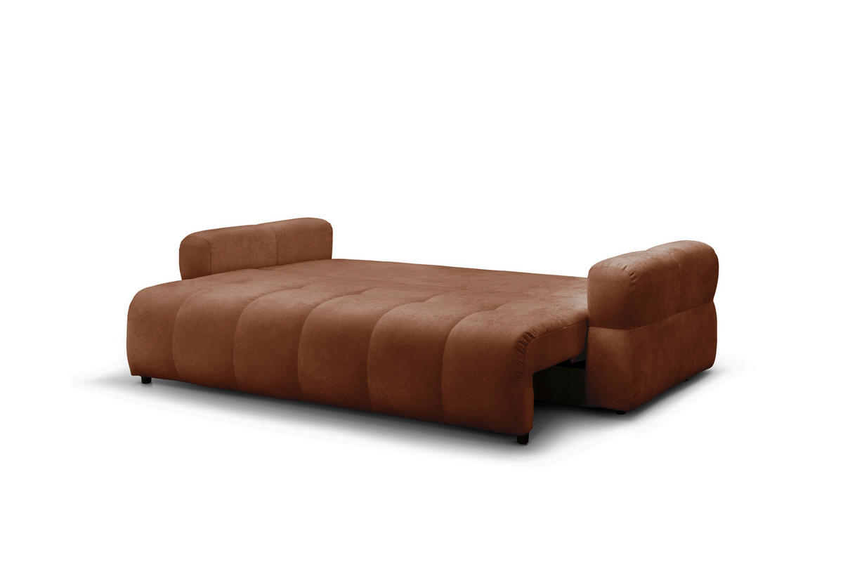 SCHLAFSOFA LOTTA  mit Chenille Terracotta  - Terracotta/Schwarz, Design, Textil (248/90/105cm) - MID.YOU