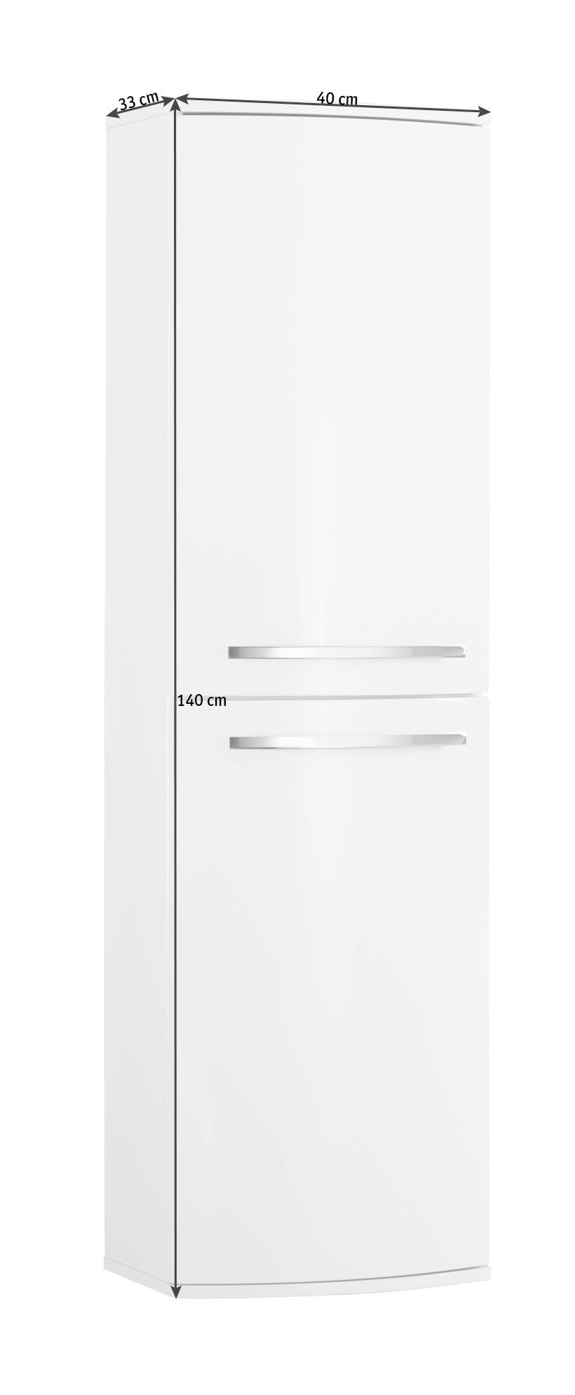 MIDISZEKRÉNY 40/140/33 cm  - króm/fehér, Konventionell, faalapú anyag/fém (40/140/33cm) - Xora