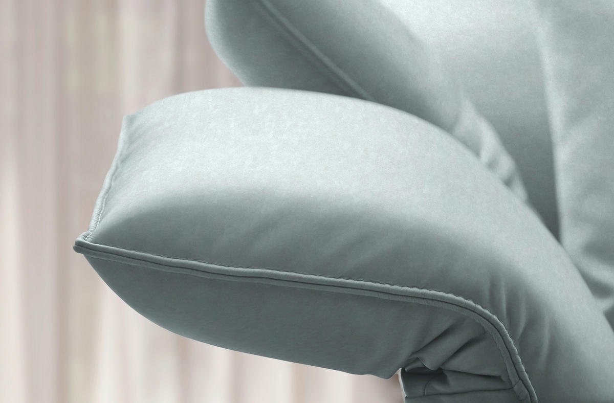 ECKSOFA  in Echtleder Hellblau  230/290 cm  - Anthrazit/Hellblau, Design, Leder/Metall (230/290cm) - Johann Jakob