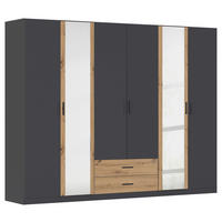 KLEIDERSCHRANK 271/210/54 cm 6-türig Grau, Eiche Artisan  - Eiche Artisan/Grau, KONVENTIONELL, Holzwerkstoff/Kunststoff (271/210/54cm) - Rauch Möbel