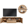 WOHNWAND  in Eichefarben  276/194/44 cm  - Eichefarben/Anthrazit, Natur, Glas/Holz (276/194/44cm) - Valnatura