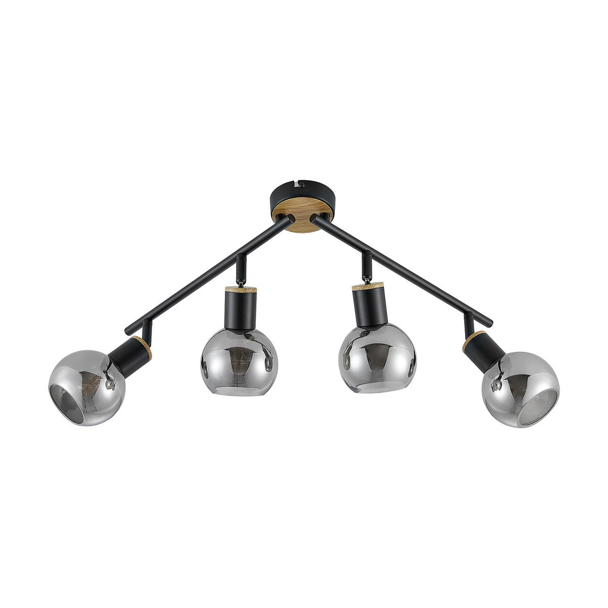 STRAHLER - Eschefarben/Schwarz, Basics, Glas/Metall (70/10/18cm) - Novel