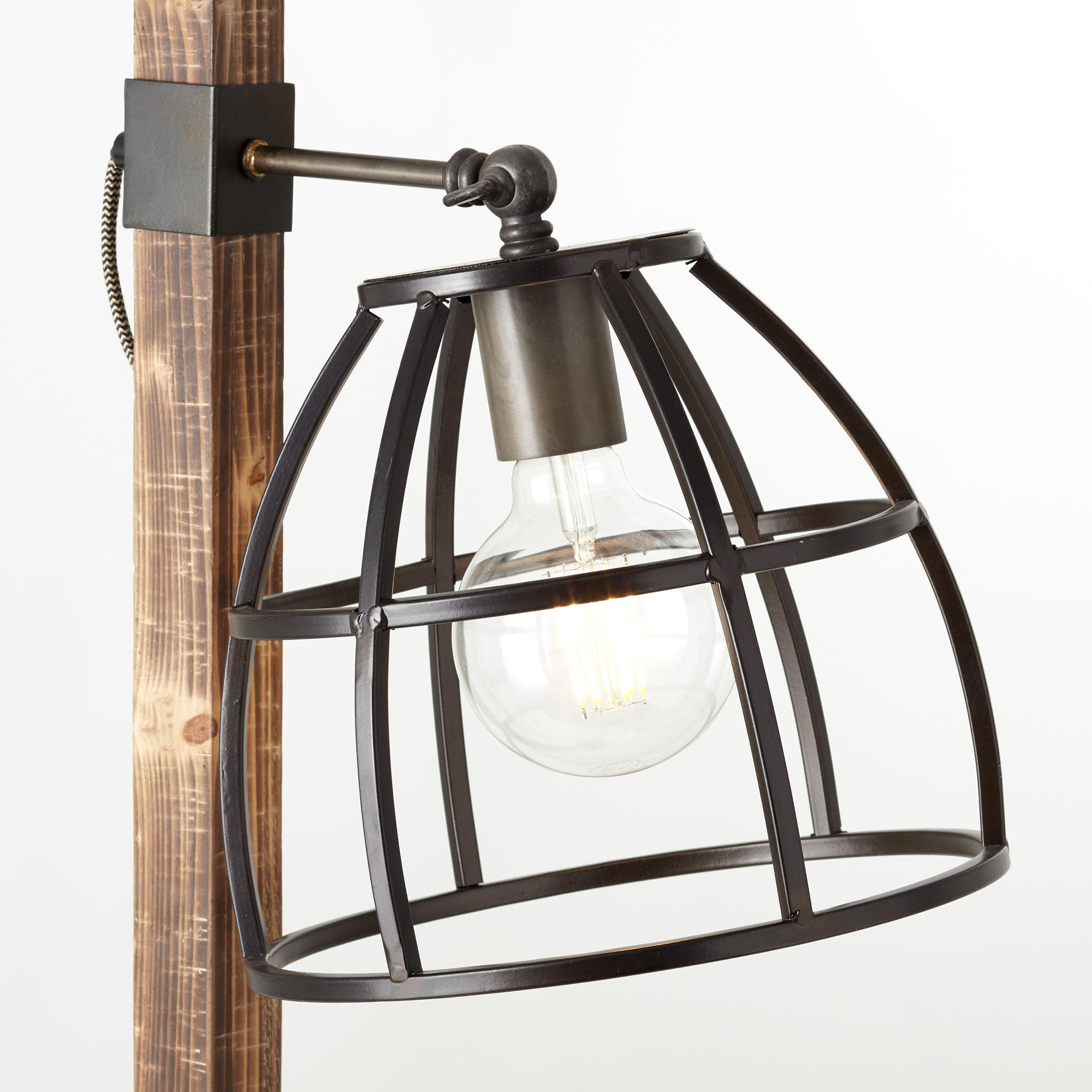 STEHLEUCHTE MATRIX  - Schwarz, Design, Holz/Metall (140/25cm)