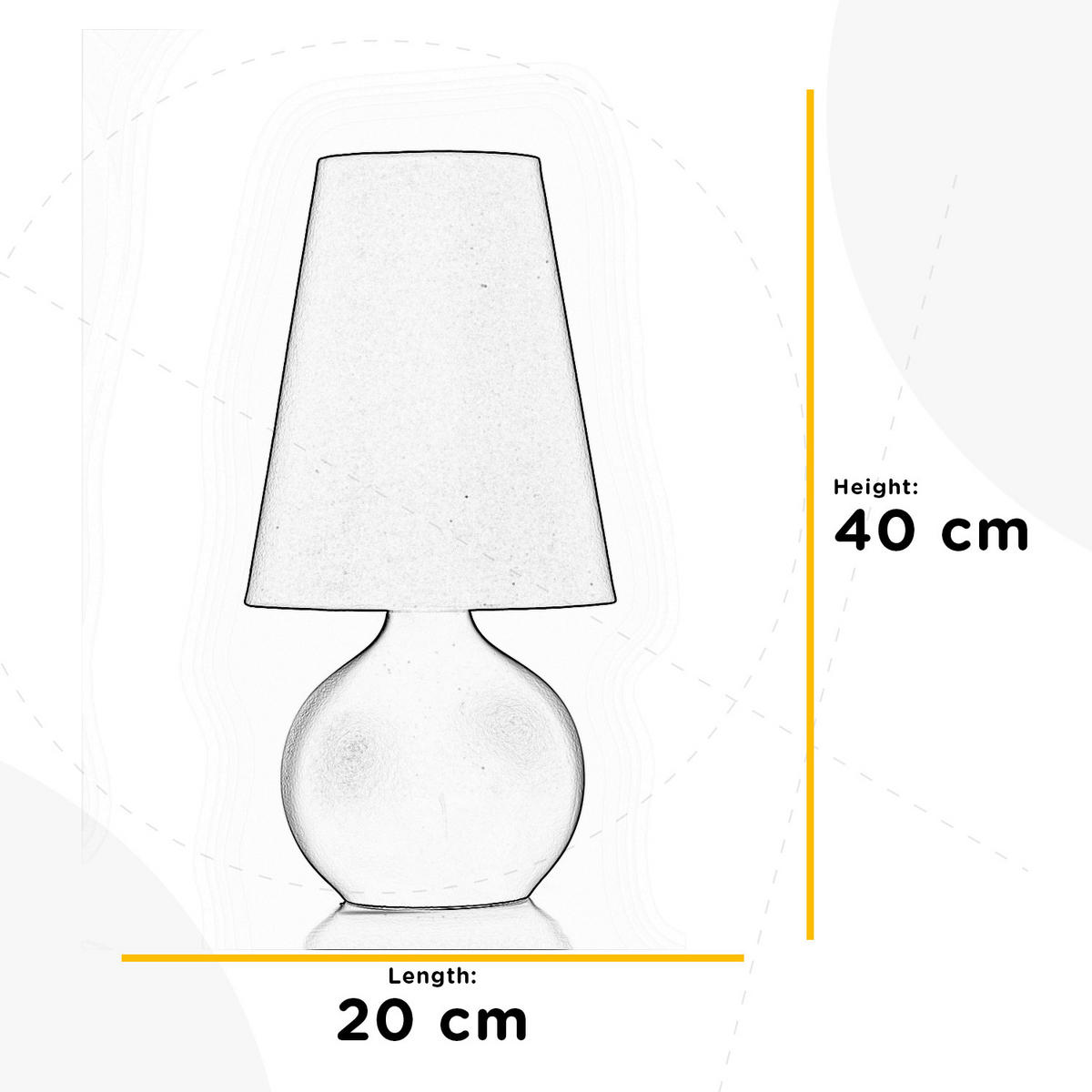 STOLNÁ LAMPA, E27, 20/40 cm  - čierna, Konventionell, textil/keramika (20/40cm)