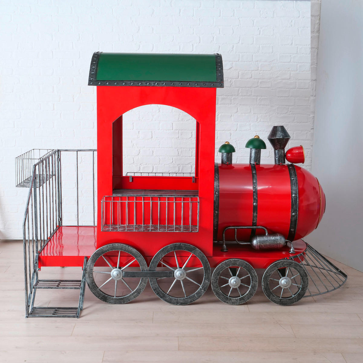 TRENULEț DECORATIV - argintiu/verde închis, Design, metal (225/115/165cm)