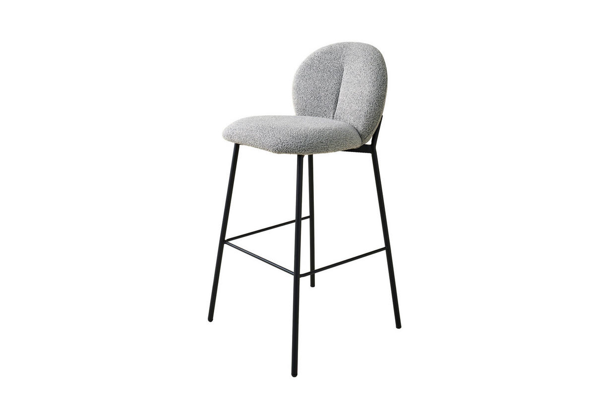 BARHOCKER-SET in Grau  - Schwarz/Grau, MODERN, Textil/Metall (47/102,7/52cm) - Schöner Wohnen