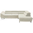 ECKSOFA in Webstoff Beige  - Beige/Schwarz, Design, Textil/Metall (280/235cm) - Hom`in