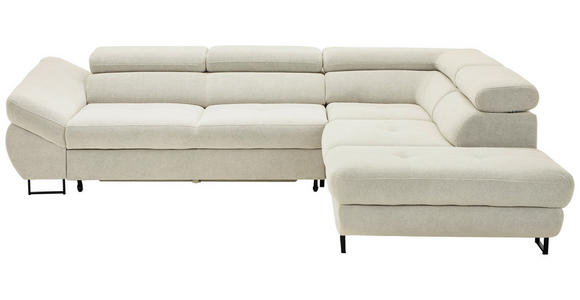 ECKSOFA in Webstoff Beige  - Beige/Schwarz, Design, Textil/Metall (280/235cm) - Hom`in