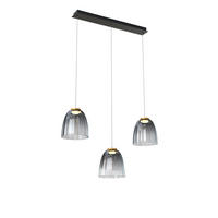 LED-HÄNGELEUCHTE Valence 90/22/150 cm   - Goldfarben/Schwarz, Design, Glas/Metall (90/22/150cm) - Wofi