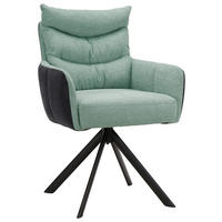 STOL MED ARMSTÖD järn vävt tyg, linneimitation  - mintgrön/svart, Design, metall/textil (59/91/66cm) - Hom`in