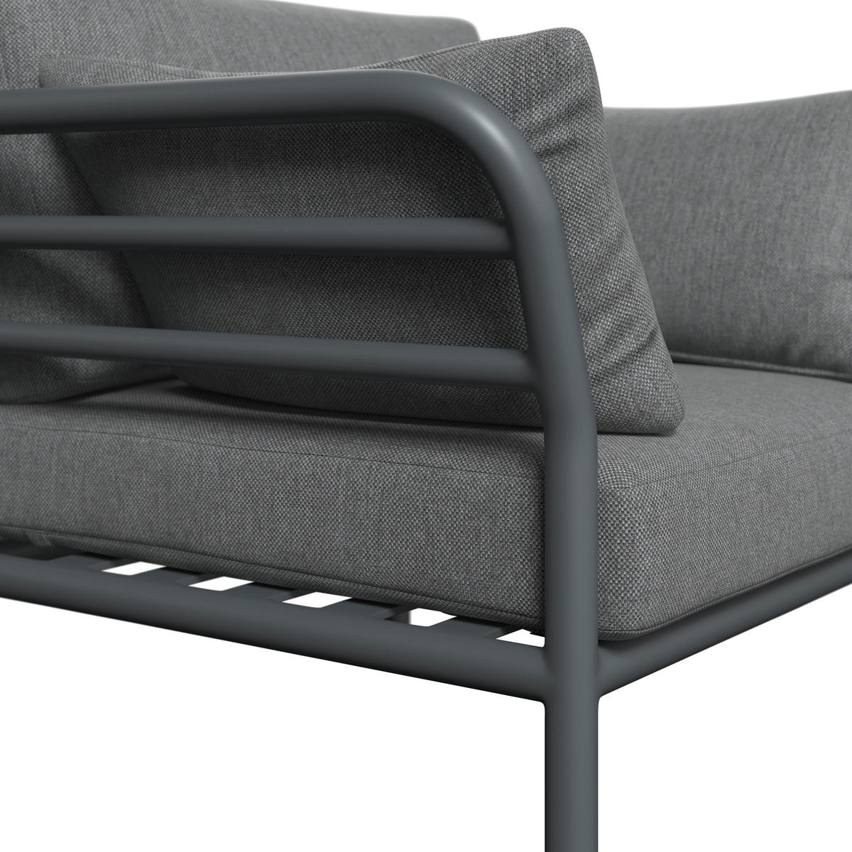 LOUNGESESSEL Anthrazit, Dunkelgrau Aluminium  - Dunkelgrau/Anthrazit, Design, Textil/Metall (83/69/93cm) - Amatio