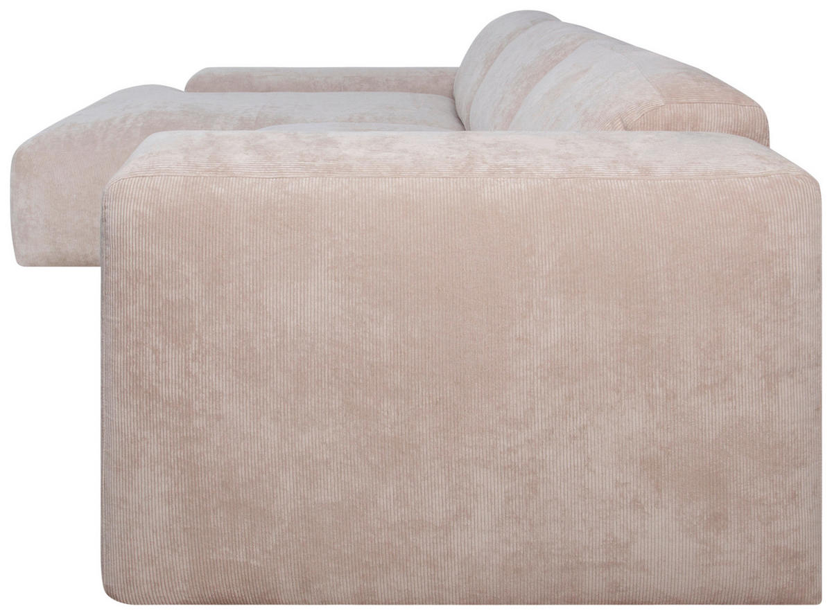 ECKSOFA in Cord Beige  170/343 cm  - Beige/Schwarz, Design, Kunststoff/Textil (170/343cm) - MID.YOU