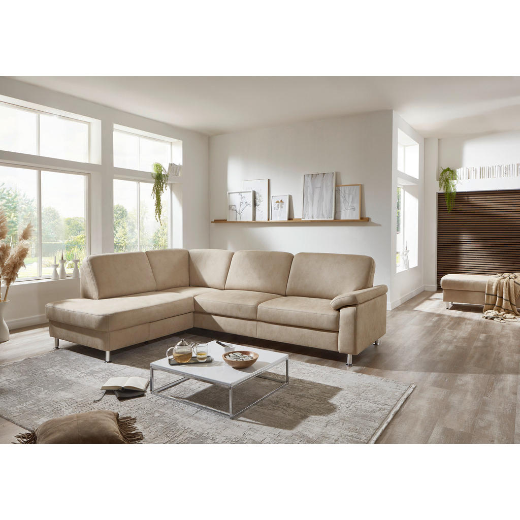 Thumbnail - Beldomo System Ecksofa Rostock, Braun, Textil, 4-Sitzer, Ottomane links, L-Form, 266x202 cm, Fußauswahl, Stoffauswahl, s...