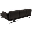ECKSOFA Dunkelbraun Flachgewebe  - Dunkelbraun/Schwarz, Design, Textil/Metall (279-327/176-217cm) - Dieter Knoll