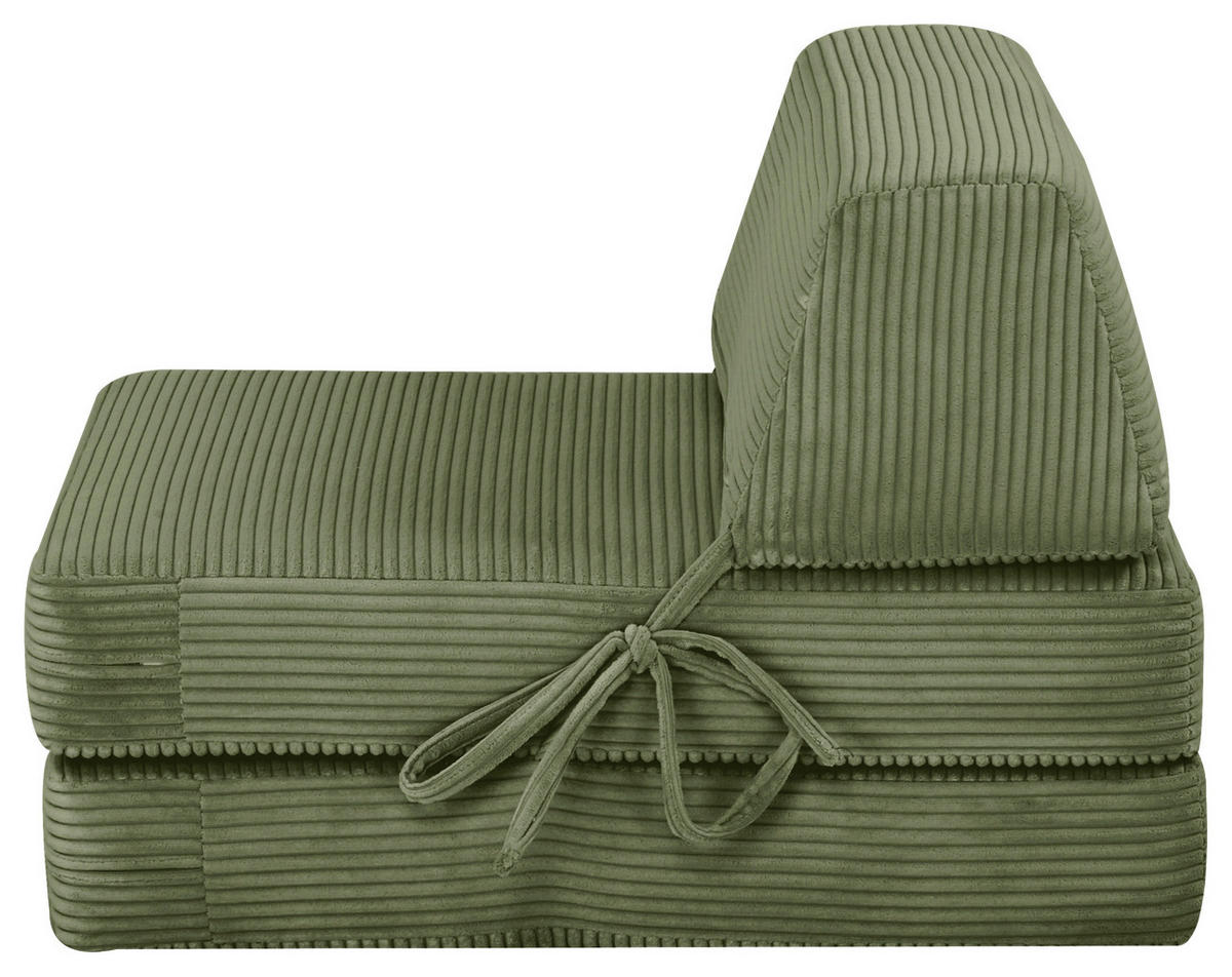 SCHLAFSESSEL Cord Olivgrün    - Olivgrün, Design, Textil/Metall (65/57/81cm) - Livetastic
