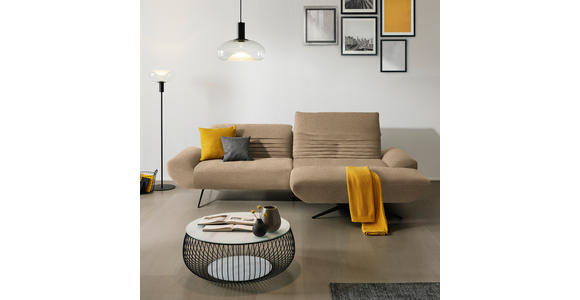 ECKSOFA  in Teddystoff Braun  280/170-195 cm  - Schwarz/Braun, Design, Textil/Metall (280/170-195cm) - Dieter Knoll