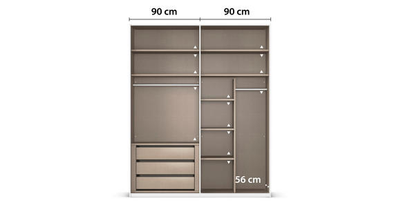 SCHWEBETÜRENSCHRANK 181/223/68 cm 2-türig Graphitfarben, Schwarz  - Alufarben/Graphitfarben, Design, Glas/Holzwerkstoff (181/223/68cm) - Xora