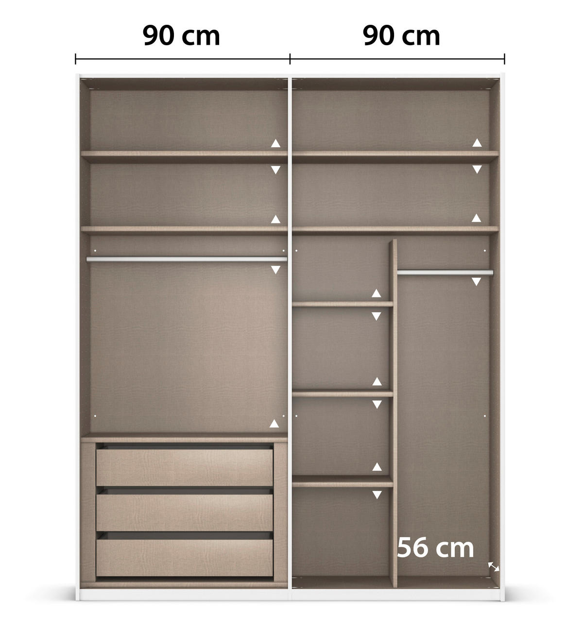 SCHWEBETÜRENSCHRANK 181/223/68 cm 2-türig Weiß  - Alufarben/Weiß, Design, Glas/Holzwerkstoff (181/223/68cm) - Xora