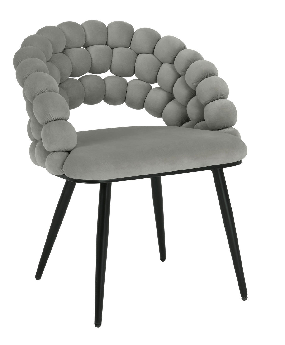 ARMLEHNSTUHL  in Eisen Samt  - Schwarz/Grau, Design, Textil/Metall (58/80/62cm) - Novel