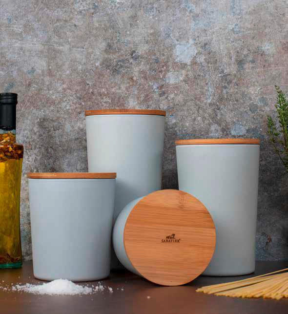 POSODA ZA SHRANJEVANJE             - svetlo rjava/bela, Basics, les/naravni materiali (1,3l)