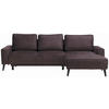 ECKSOFA  in Velours Taupe  - Taupe/Schwarz, Basics, Holz/Textil (260/161cm) - Carryhome