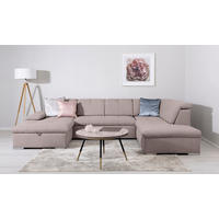 WOHNLANDSCHAFT Ramzes Taupe  - Taupe/Grau, Design, Textil/Metall (173/328/215cm) - MID.YOU