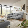 ECKSOFA  in Flachgewebe Hellgrau Armteilverstellung, Relaxfunktion, Drehsitzfunktion  175-224/255-365 cm  - Hellgrau/Schwarz, Design, Textil/Metall (175-224/255-365cm) - Dieter Knoll