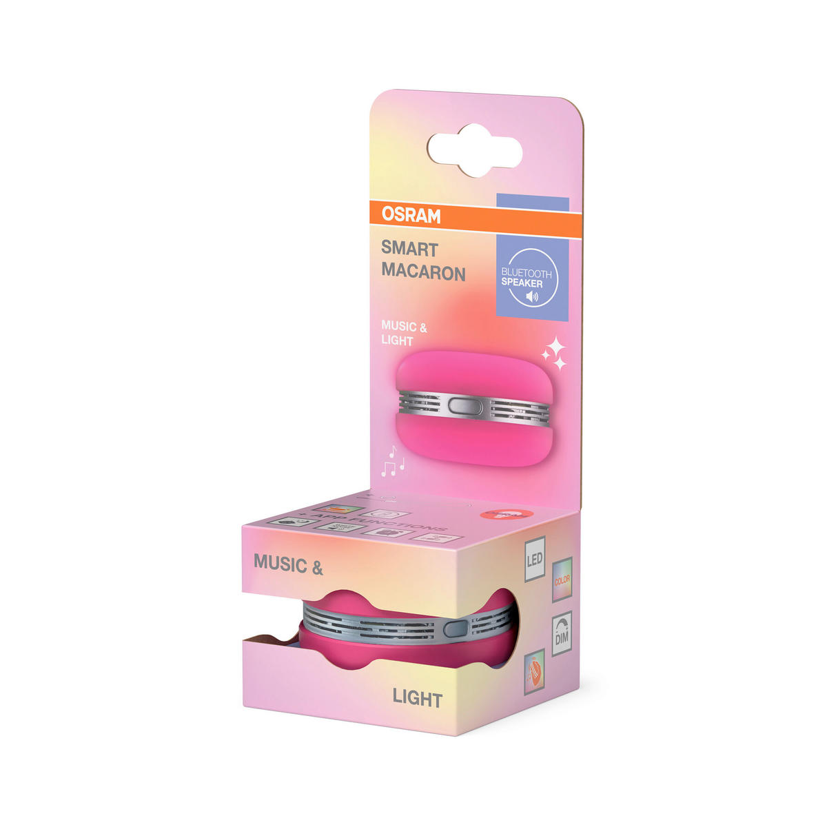 STIMMUNGSLEUCHTER Macaron 6,6/4 cm  - Rosa, Design, Kunststoff (6,6/4cm) - Osram