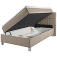 BOXBETT 120/200 cm  in Beige  - Beige/Alufarben, KONVENTIONELL, Kunststoff/Textil (120/200cm) - Carryhome
