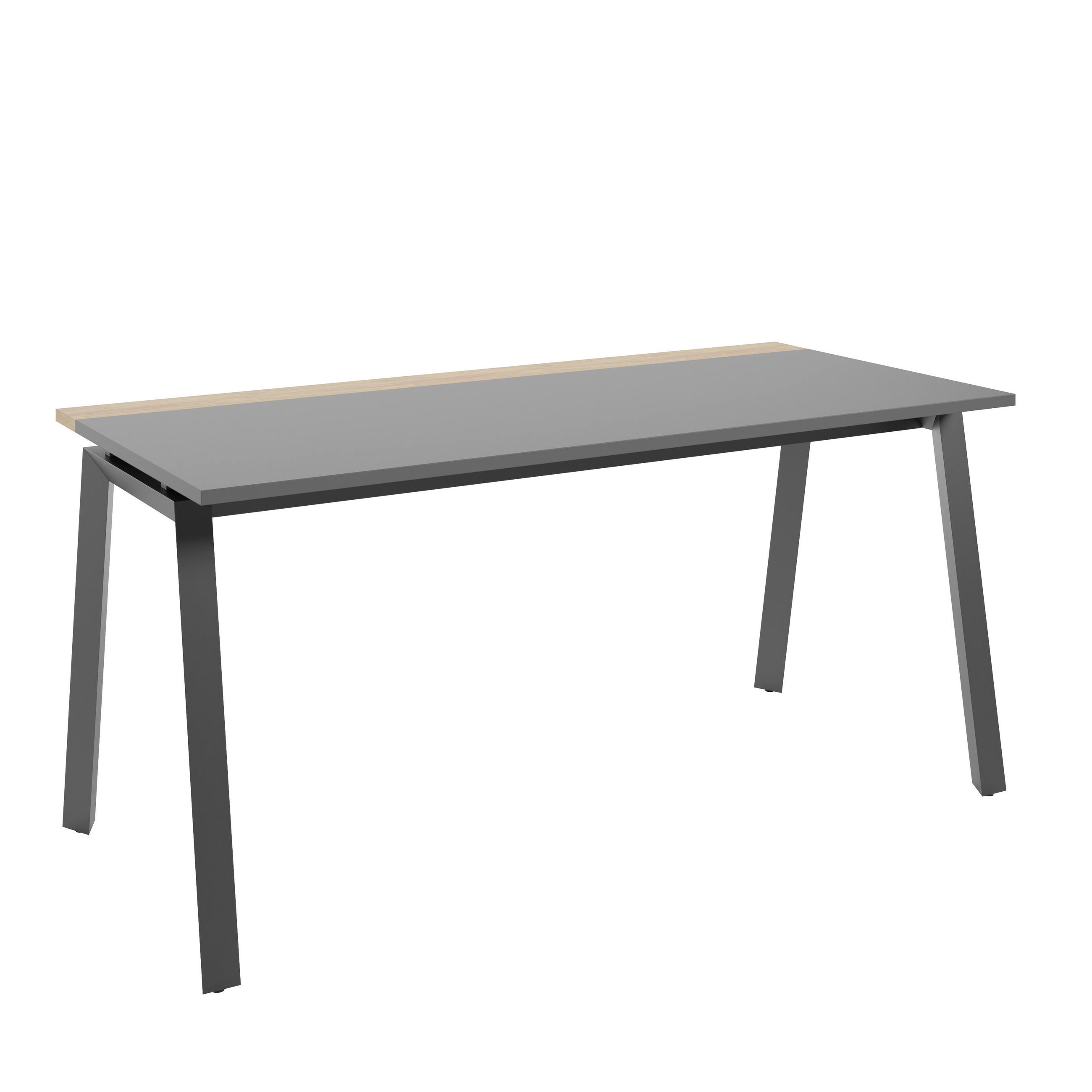 SCHREIBTISCH 160/75/75 cm  in Hickory, Anthrazit  - Anthrazit/Hickory, MODERN, Holzwerkstoff/Metall (160/75/75cm) - Novel