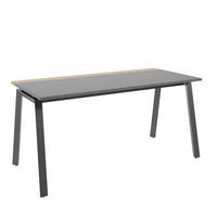 SCHREIBTISCH 160/75/75 cm  in Hickory, Anthrazit  - Anthrazit/Hickory, MODERN, Holzwerkstoff/Metall (160/75/75cm) - Novel