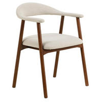 ARMLEHNSTUHL  in Flachgewebe  - Beige/Walnussfarben, MODERN, Holz/Textil (56/75,5/54cm) - MID.YOU