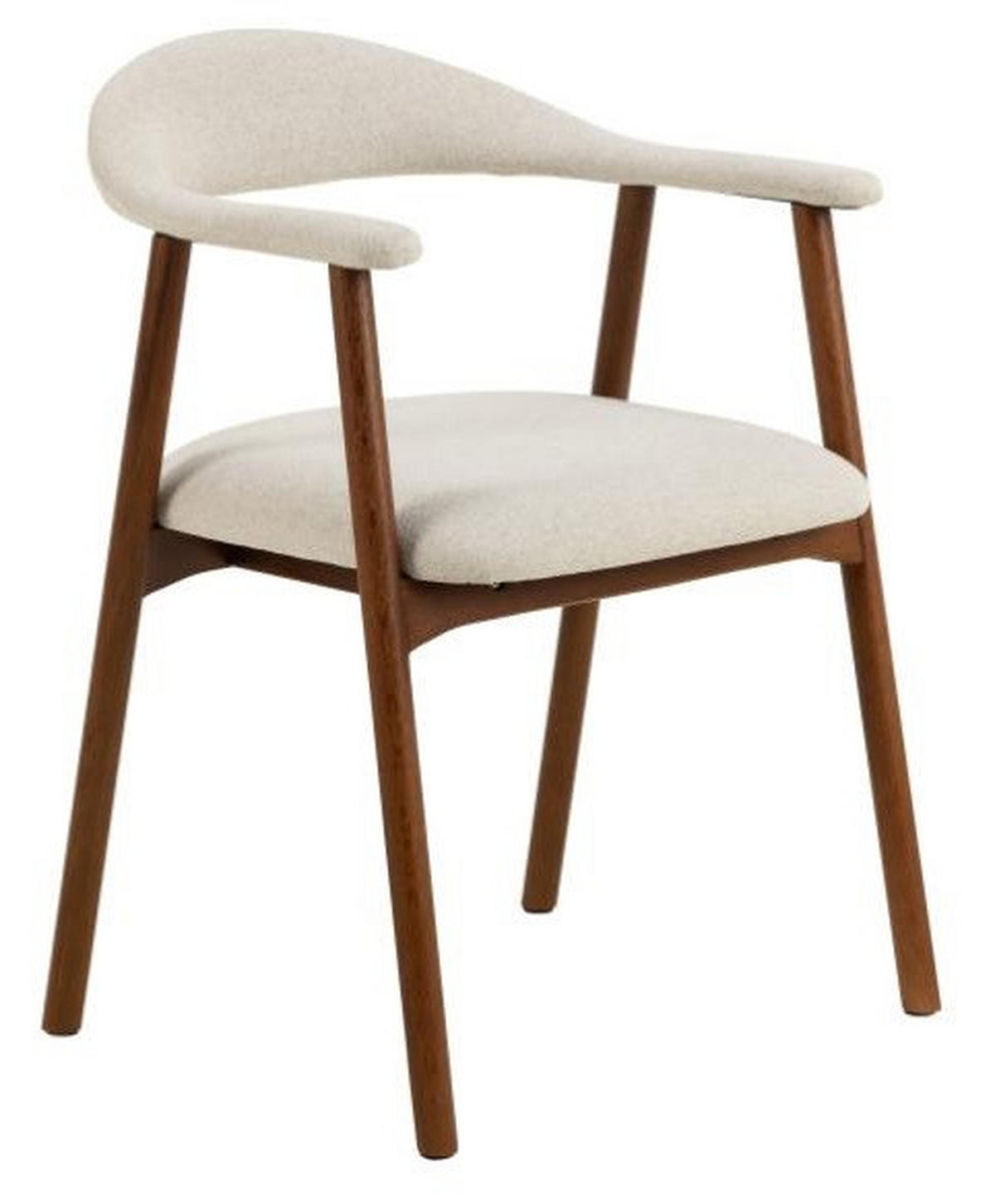 ARMLEHNSTUHL  in Flachgewebe  - Beige/Walnussfarben, MODERN, Holz/Textil (56/75,5/54cm) - MID.YOU