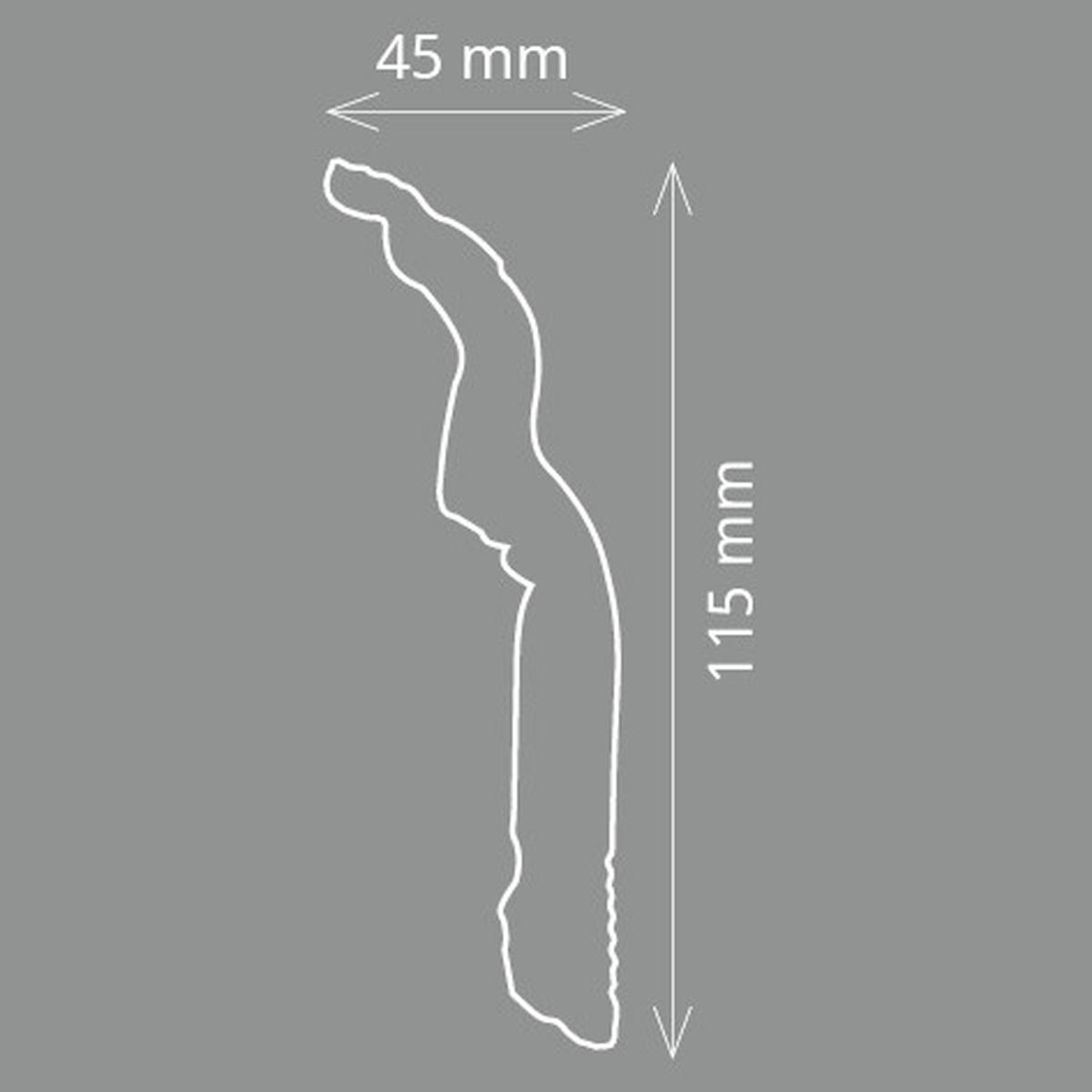 ZIERLEISTE 200/4,5/11,5 cm Weiß Kunststoff  - Weiß, Design, Kunststoff (200/4,5/11,5cm)