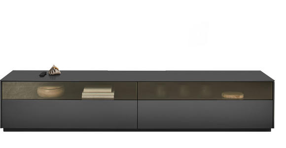 LOWBOARD Dunkelgrau  216/42/46 cm  - Dunkelgrau, Design, Glas/Holzwerkstoff (216/42/46cm) - Belluti