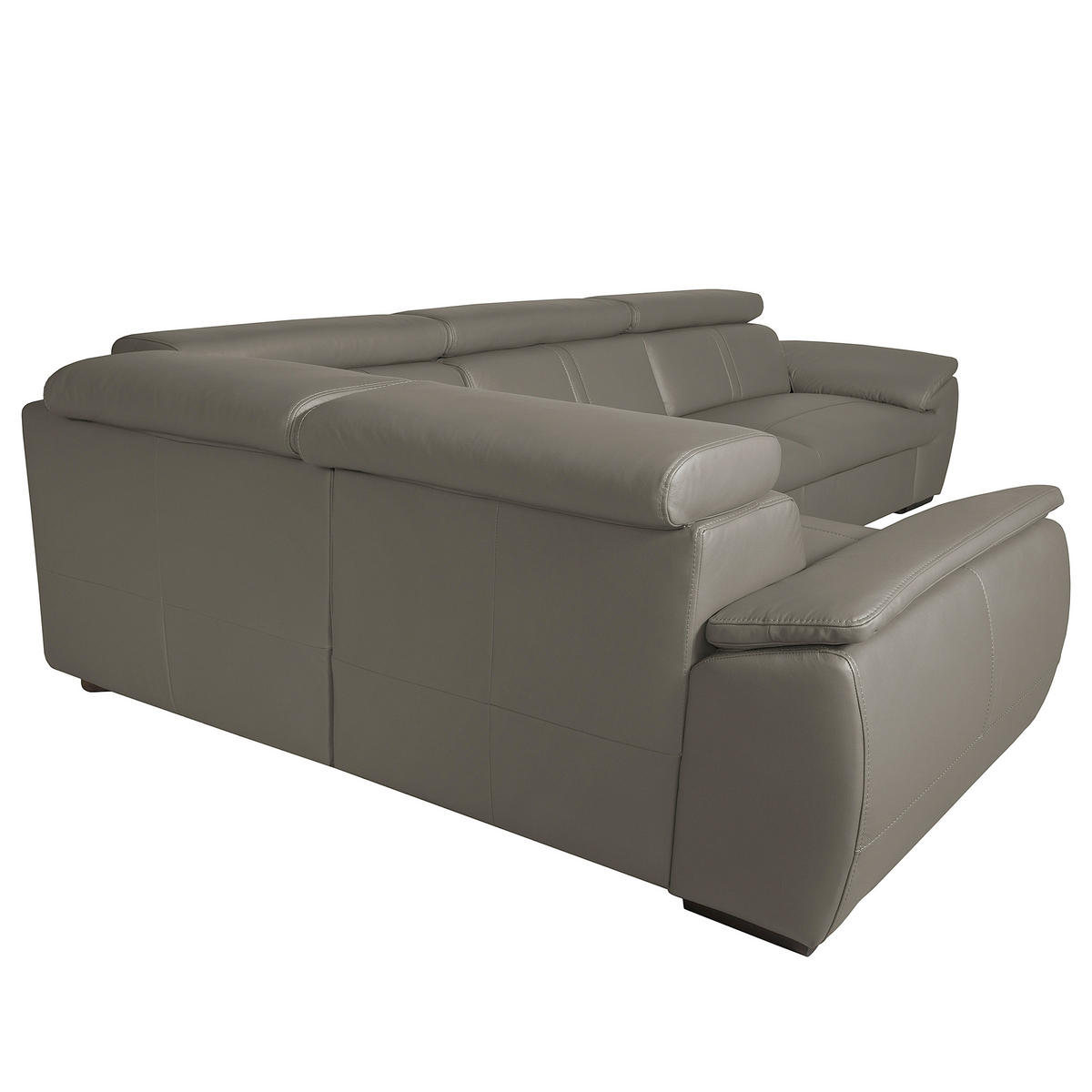 ECKSOFA  in Echtleder Schlammfarben  193/265 cm  - Wengefarben/Schlammfarben, Design, Leder/Holz (193/265cm) - Livetastic