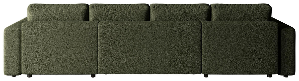 WOHNLANDSCHAFT  in Bouclé Grün  - Schwarz/Grün, MODERN, Kunststoff/Textil (190/380/190cm) - Carryhome