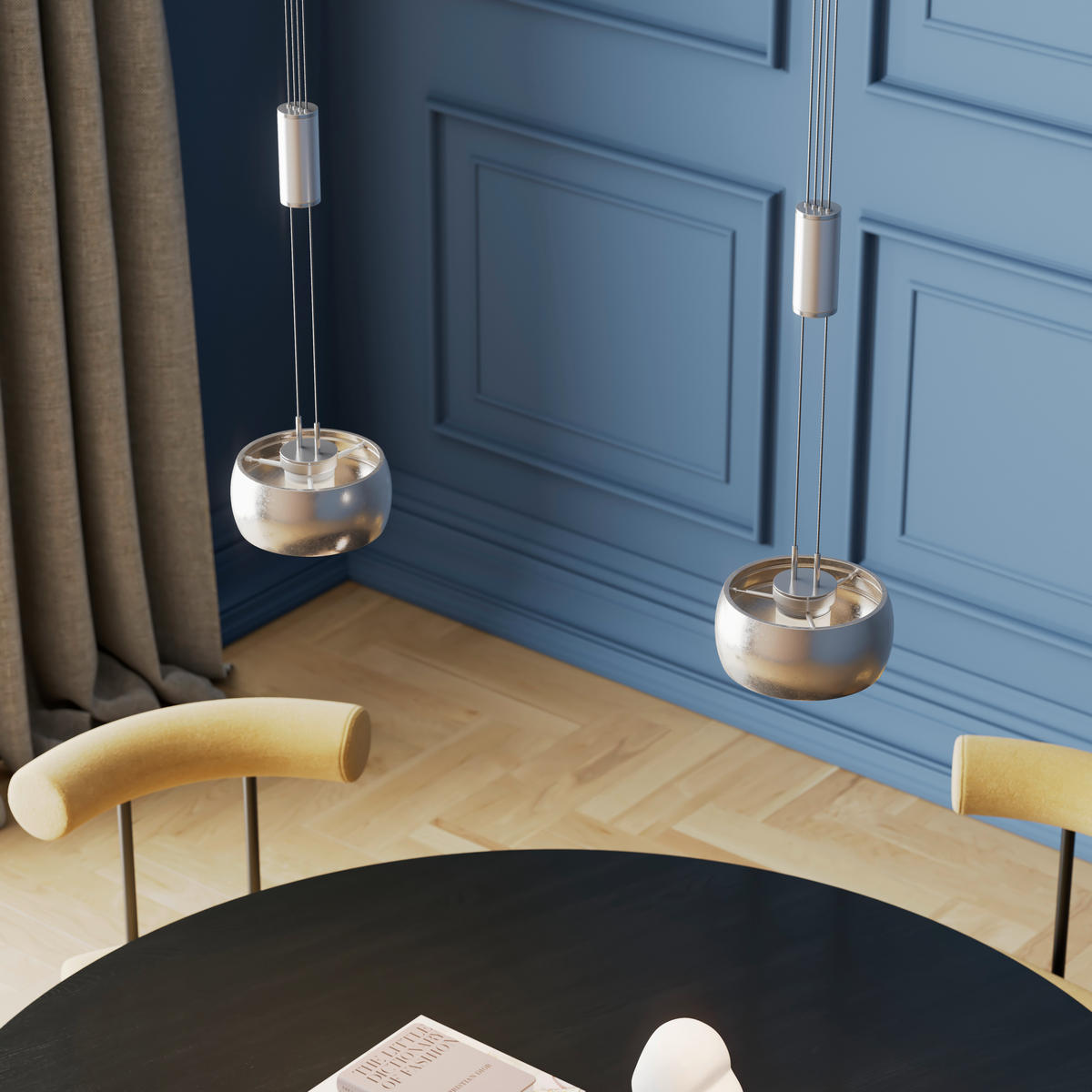 LED-HÄNGELEUCHTE Colette 65/21/150 cm  - Nickelfarben, Design, Metall (65/21/150cm) - Fischer & Honsel