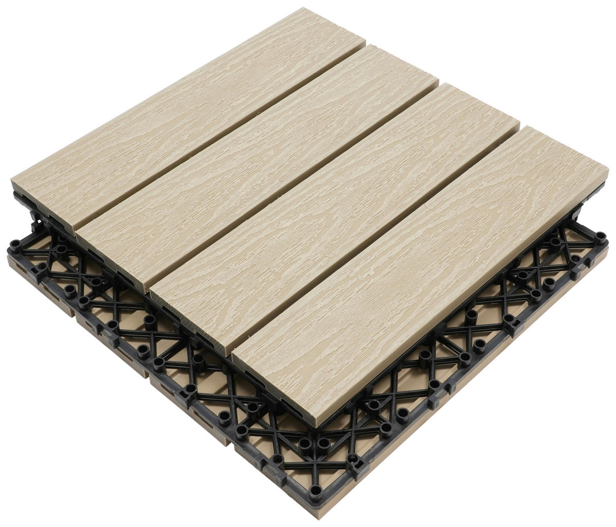 TERRASSENFLIESE 11 Stück  - Grauweiß, KONVENTIONELL, Holzwerkstoff (30/30/2,1cm) - Ambia Garden