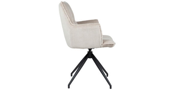 ARMLEHNSTUHL in Eisen Cord - Taupe/Schwarz, Design, Textil/Metall (59/89,5/63cm) - Novel