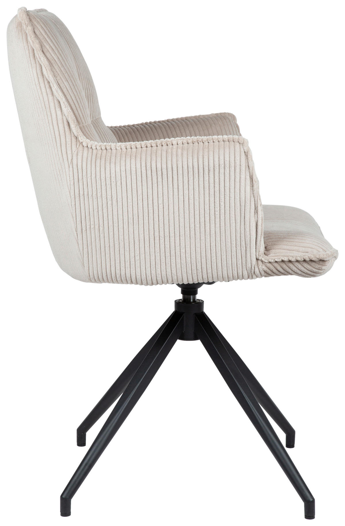 ARMLEHNSTUHL  in Eisen Cord  - Taupe/Schwarz, Design, Textil/Metall (59/89,5/63cm) - Novel