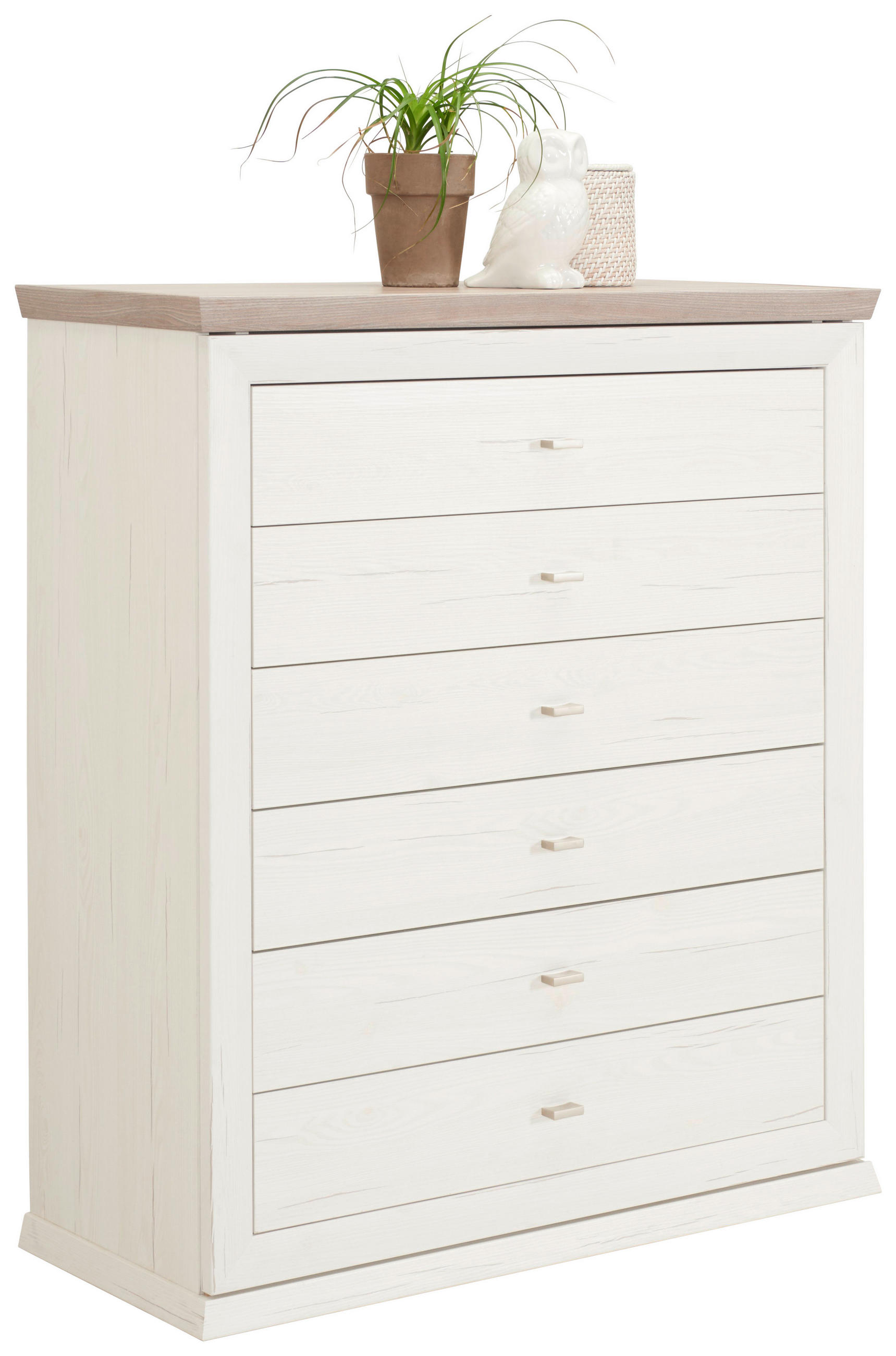 KOMMODE  in 95/115/43 cm  - Weiß/Grau, LIFESTYLE, Holzwerkstoff/Metall (95/115/43cm) - Hom`in
