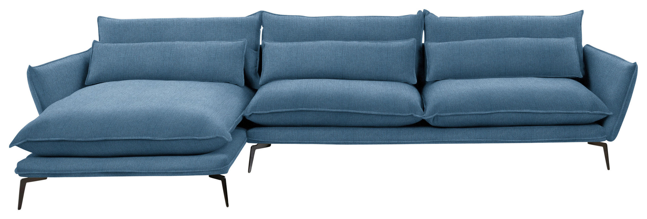 HÖRNSOFFA i tyg blå  - blå/svart, Design, metall/textil (165/338cm) - Livetastic