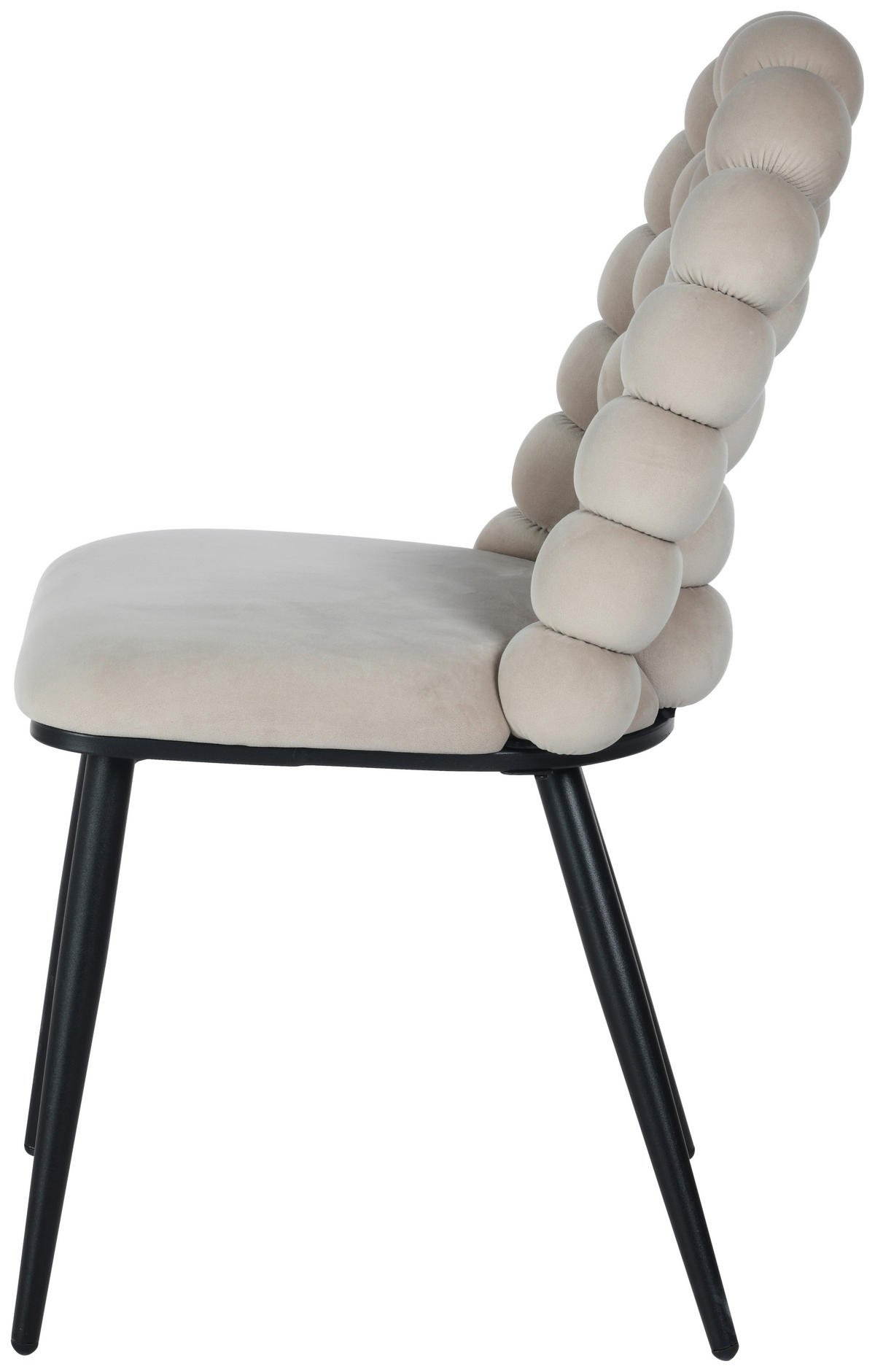 STUHL Samt Taupe Pappel Sperrholz  - Taupe/Schwarz, MODERN, Holz/Textil (47/87/61cm) - Livetastic