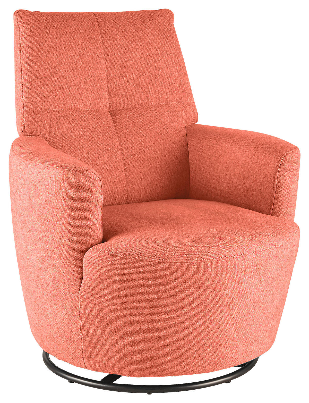 SESSEL Webstoff Koralle    - Koralle/Schwarz, Design, Textil/Metall (80/96/88cm) - SetOne by Musterring
