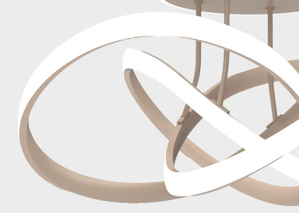 LED-DECKENLEUCHTE 64/34,5 cm   - Sandfarben, Design, Kunststoff/Metall (64/34,5cm)