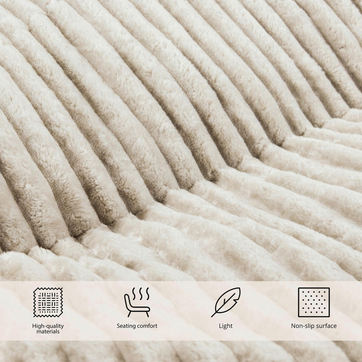 SITZSACK  - Beige, MODERN, Textil (90/50/57cm) - MID.YOU