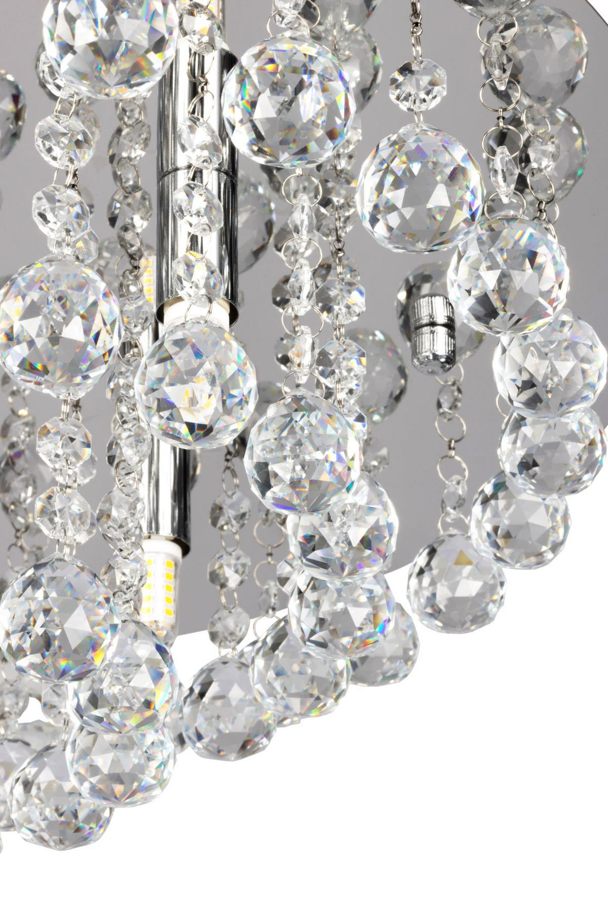 DECKENLEUCHTE Eastbourne 55/22 cm   - Chromfarben, KONVENTIONELL, Glas/Metall (55/22cm) - Novel