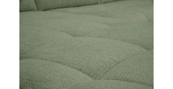 ECKSOFA Salbeigrün Chenille Armlehnenkissen, Rücken echt, Sitztiefenverstellung  - Salbeigrün/Schwarz, KONVENTIONELL, Textil/Metall (215/313cm) - Hom`in