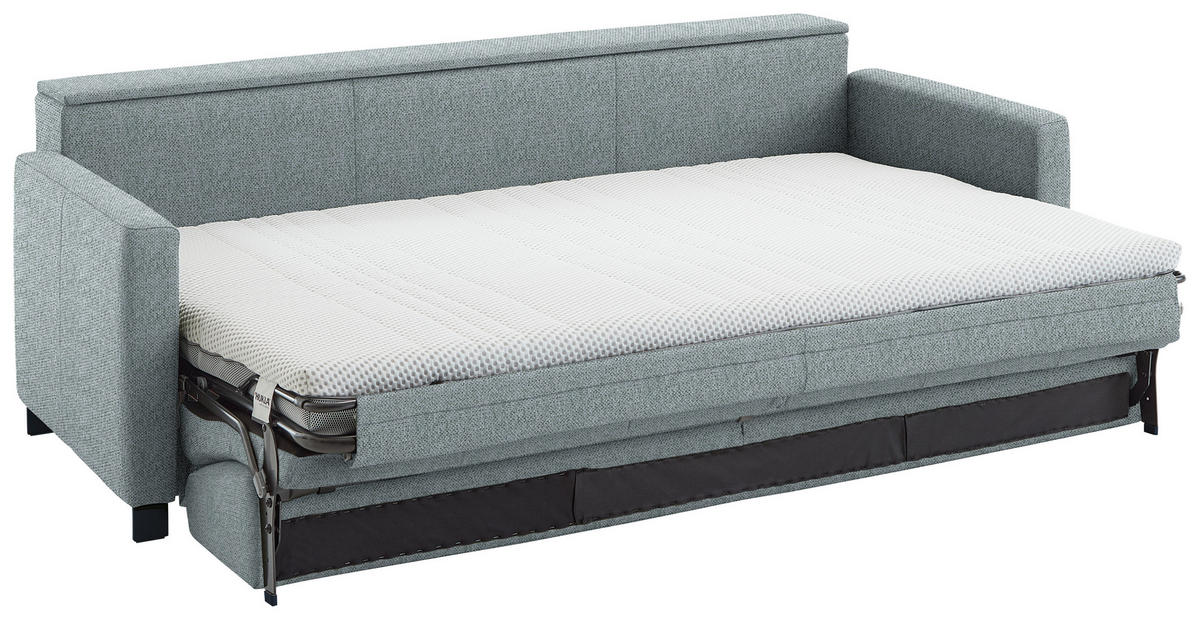 SCHLAFSOFA Flachgewebe Alufarben Stoffauswahl, Schlafen auf Sitzhöhe, Bettfunktion erhältlich, Armteil links, Armteil rechts, haustierfreundlicher Bezug  - Schwarz/Alufarben, Konventionell, Textil/Metall (232/77/116cm) - Dieter Knoll